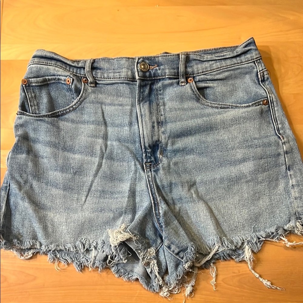 American Eagle Denim Frayed Hem Women Shorts
